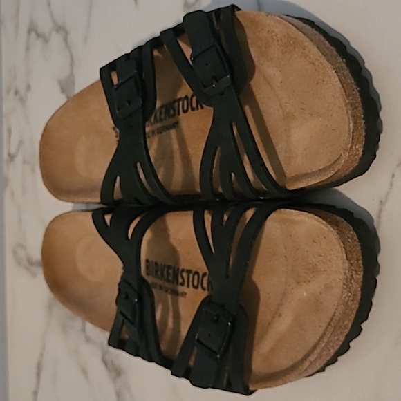 Birkenstock Granada Black Leather Strappy Buckle Soft Bed Sandals W7 Boho Comfy - Picture 5 of 12